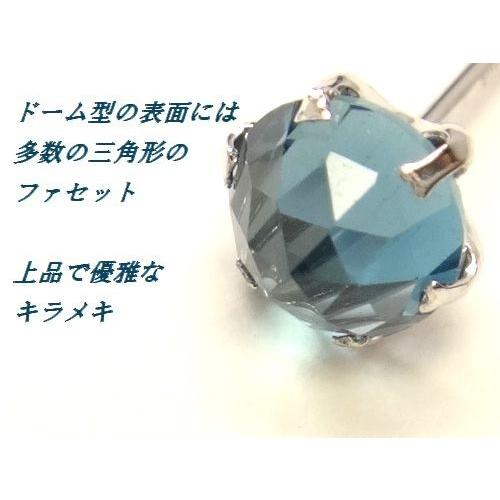K10WG ロンドンブルートパーズ ローズカット 5ミリ ホワイトゴールド 