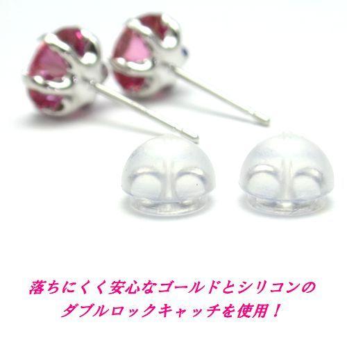 K18 ピンクモアサナイト VVS 3EX ブリリアントカット 6.5mm スタッド 