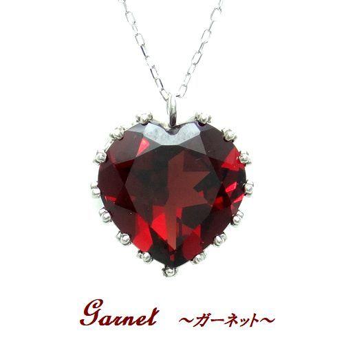 K10 ガーネット ハート 約4cts クラウン ペンダント ネックレス 40cm 