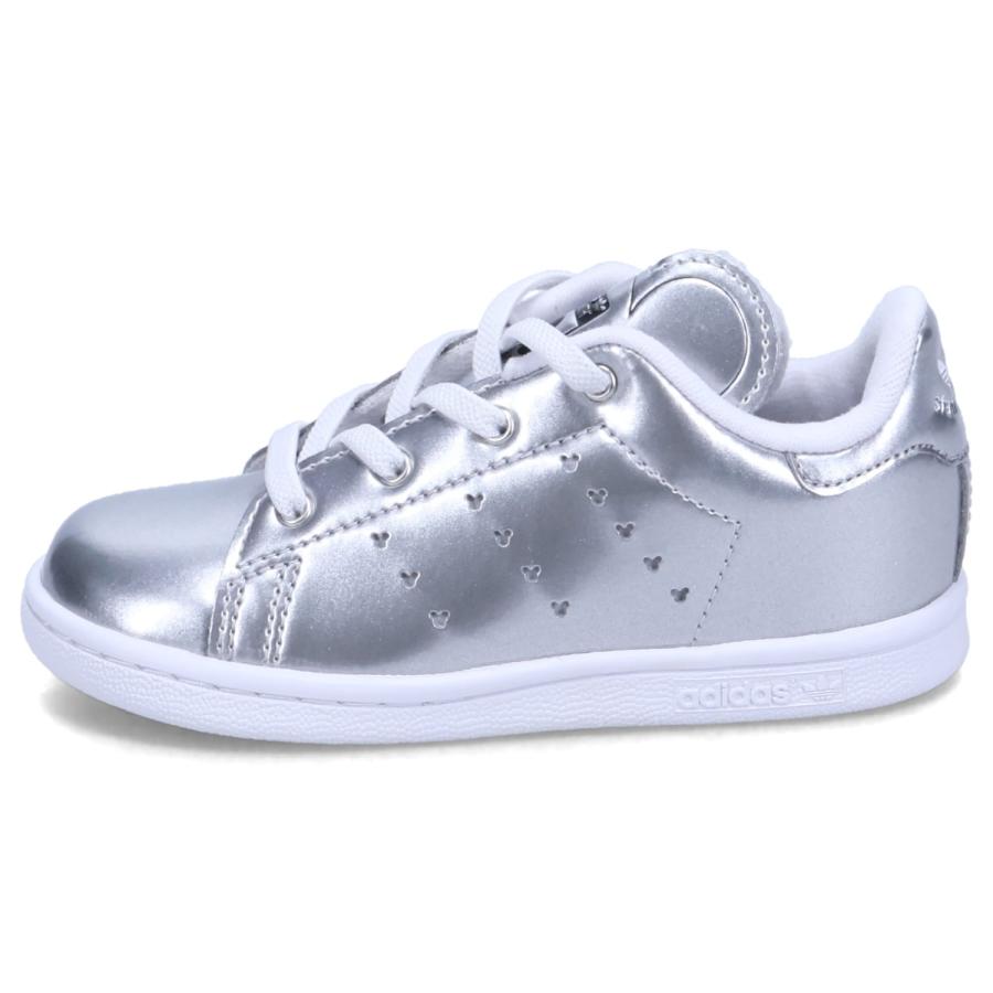 adidas Originals アディダス オリジナルス スタンスミス EL スニーカー ベビー キッズ ディズニー コラボ Disney Mickey STAN SMITH EL シルバー ID7186｜sugaronlineshop｜03