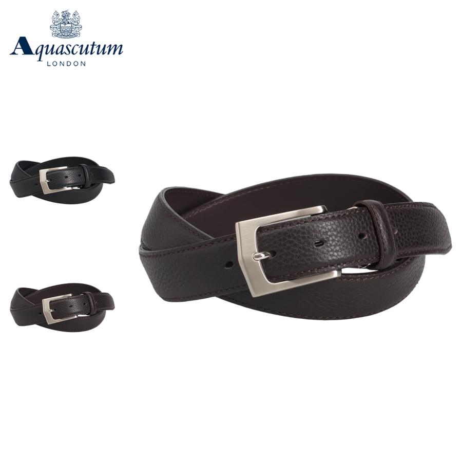 Aquascutum ブラックレザーベルト M Aquascutum AQUASCUTUM アクアスキュータム ベルト レザー