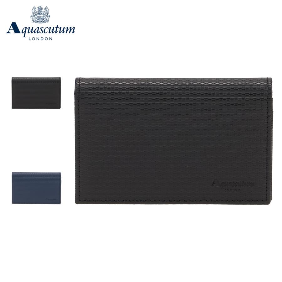 アクアスキュータム AQUASCUTUM カードケース 名刺入れ 定期入れ ブリクストン メンズ 本革 日本製 ブラック ネイビー 黒 AQW-00451 Aquascutum（アクアスキュータム） カードケース 名刺入れ 定期入れ