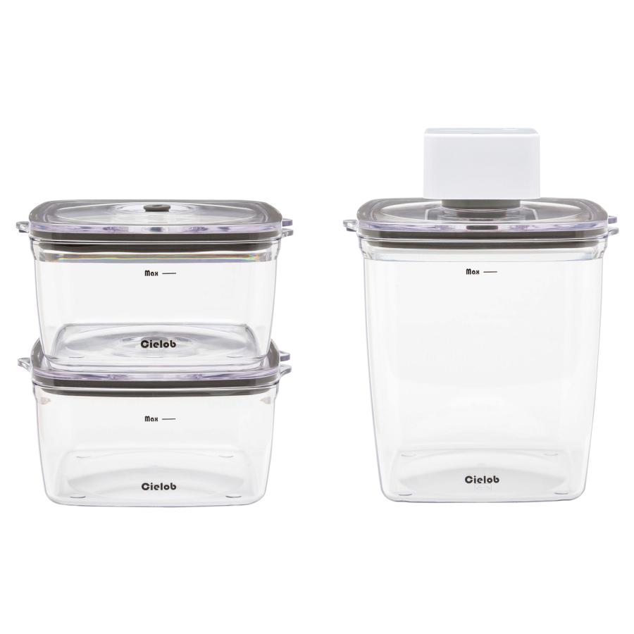 Cielob（セーロブ） 真空保存容器 電動バキュームポンプ 4点セット