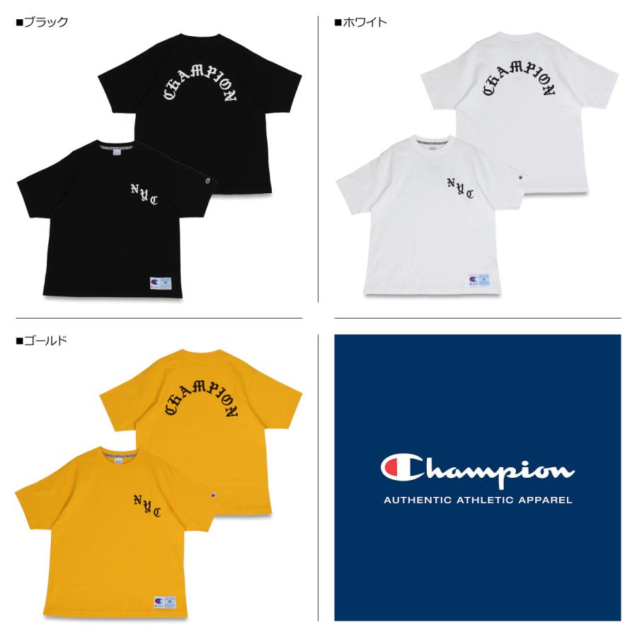 Champion チャンピオン Tシャツ 半袖 メンズ レディース SHORT SLEEVE T-SHIRT ブラック ホワイト ゴールド 黒 白 C3-T320｜sugaronlineshop｜05