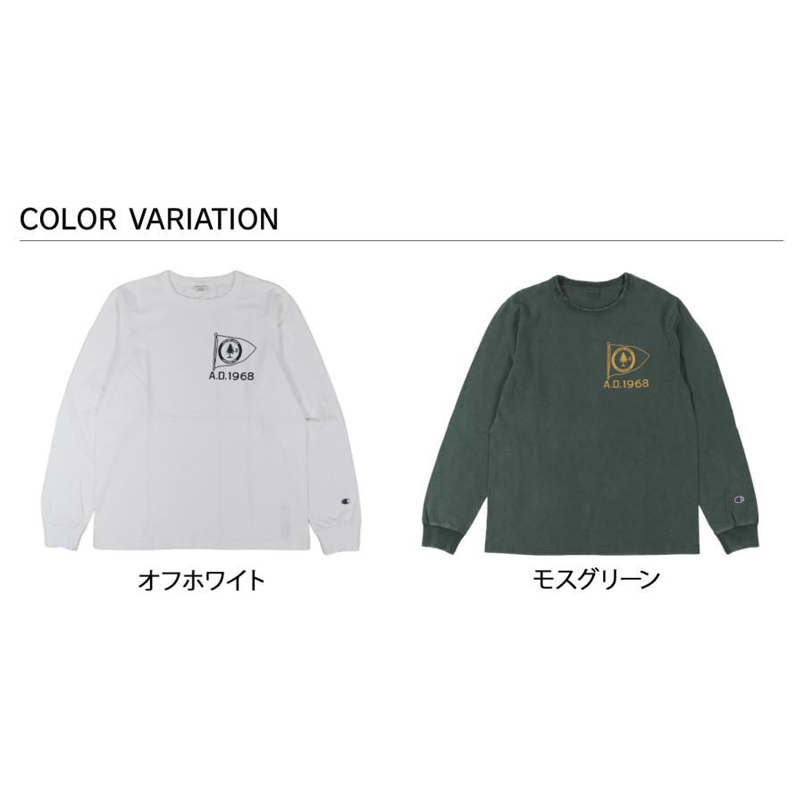 Champion チャンピオン Tシャツ 長袖 ロンT カットソー メンズ LONG SLEEVE T-SHIRT オフ ホワイト モスグリーン C3-Z410｜sugaronlineshop｜04