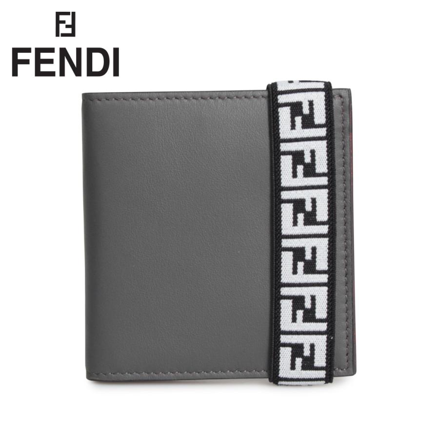 FENDI フェンディ 財布 二つ折り メンズ BI-FOLD WALLET グレー FENDI フェンディ 財布 二つ折り メンズ BI-FOLD WALLET グレー