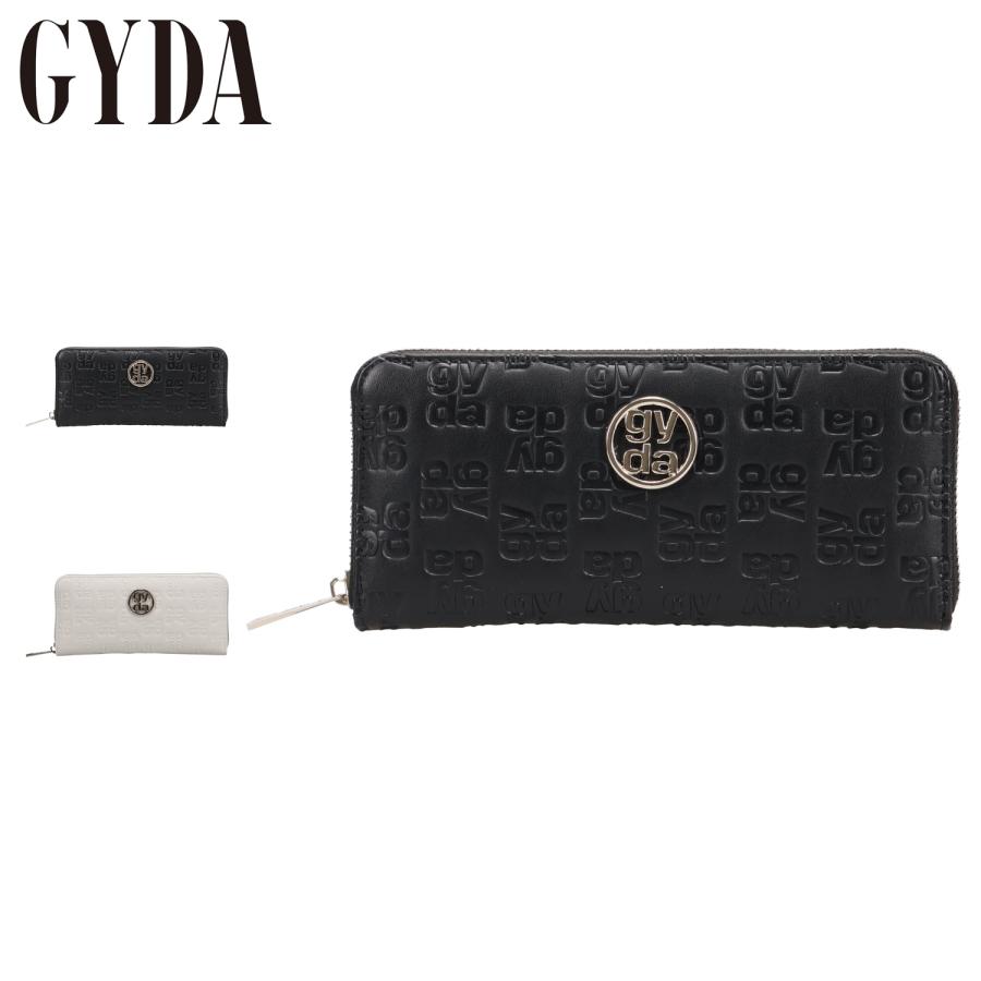 GYDA ジェイダ 財布 長財布 レディース ラウンドファスナー サークルメタル ブラック ホワイト 黒 白 GY-W301 GYDA（ジェイダ） 長財布 レディース ラウンドファスナー サークル