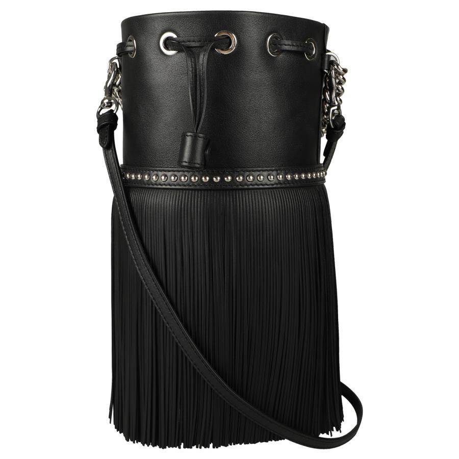 J&M. DAVIDSON ブラック フリンジ ショルダーバッグスモール