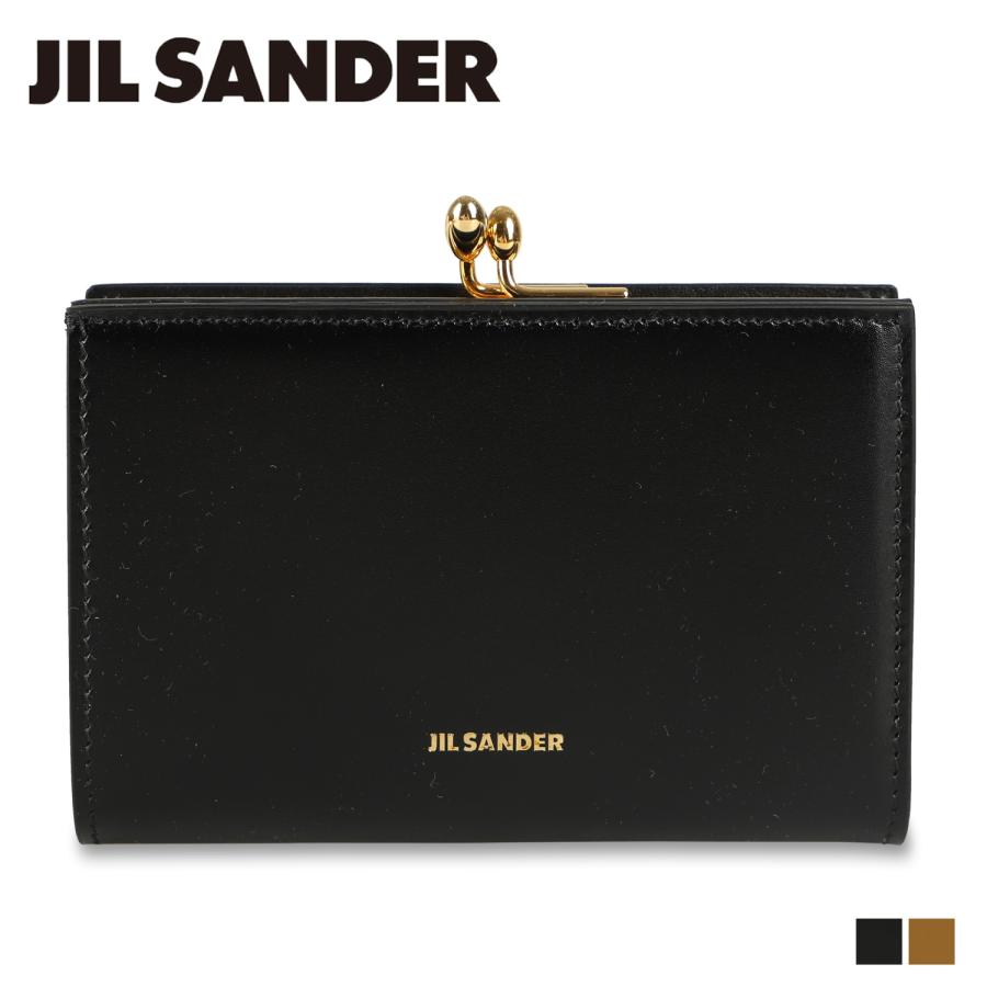 JIL SANDER ジルサンダー 財布 二つ折り レディース がま口 本革 GOJI PURSE SM ブラック ブラウン 黒