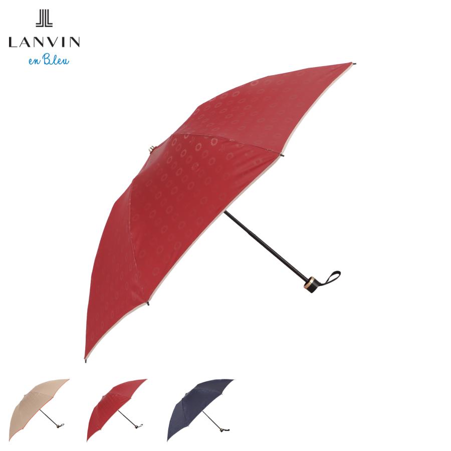 LANVIN en Bleu ランバンオンブルー 雨傘 折りたたみ傘 手書きフラワー