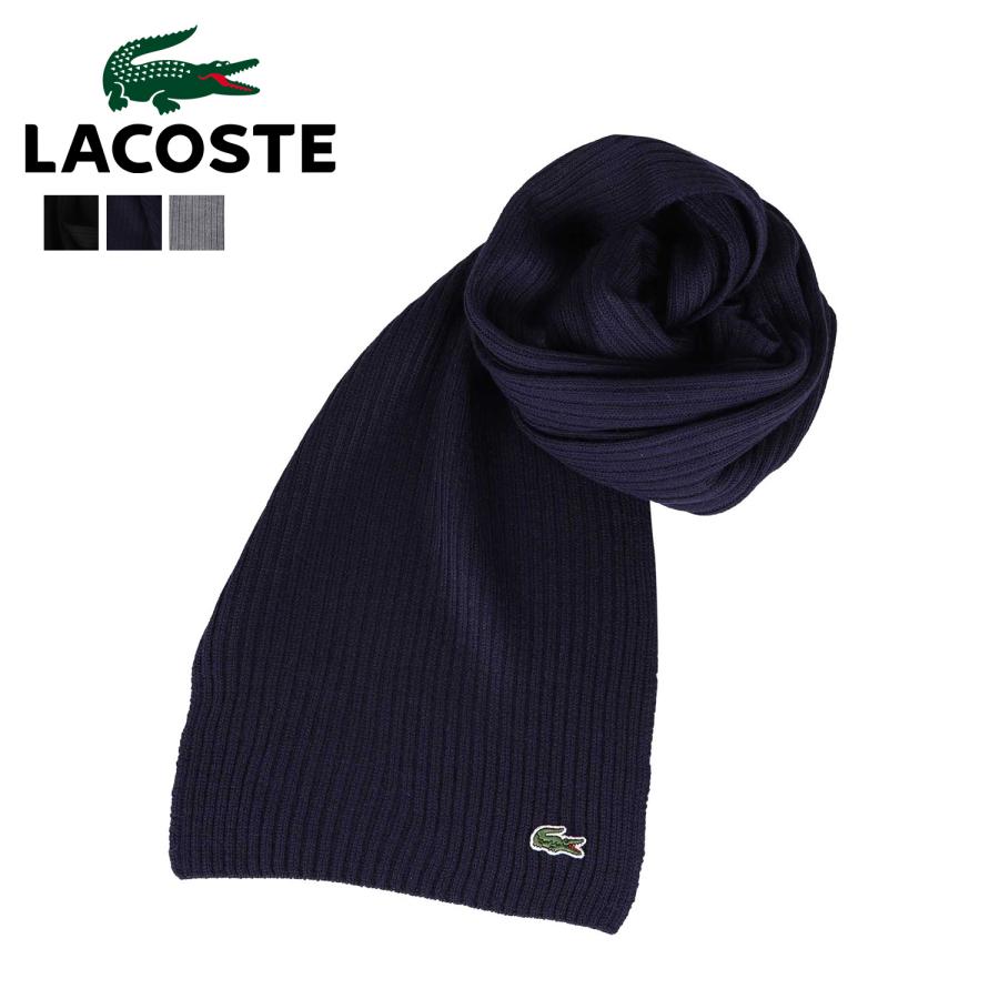 Lacoste ラコステ マフラー ストール ワンポイント リブニット メンズ レディース 防寒 ブラック グレー ネイビー 黒 Msm2168 Lcst Msm2168 シュガーオンラインショップ 通販 Yahoo ショッピング
