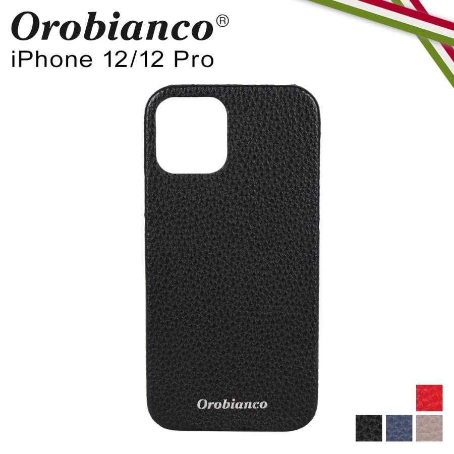 Orobianco オロビアンコ iPhone 12 mini 12 12 Pro ケース スマホケース 携帯 アイフォン メンズ レディース シュリンク調 PU LEATHER BACK CASE ブラック ネイビー グレージュ レッド 黒