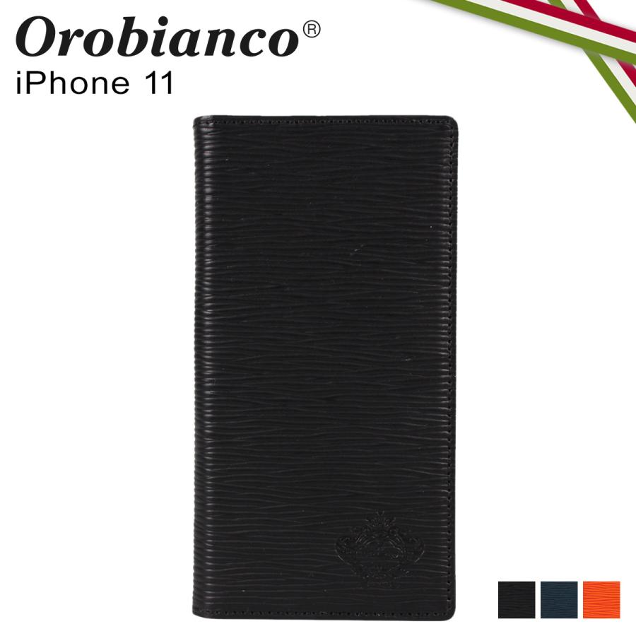 Orobianco オロビアンコ iPhone11 ケース スマホケース 携帯 手帳型 アイフォン メンズ レディース ONDA BOOK TYPE SMARTPHONE CASE ブラック ネイビー オレンジ 黒 ORIP-0006-11