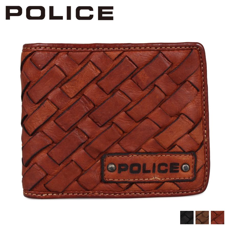 人気定番 メッシュ メンズ 二つ折り 財布 ポリス POLICE MESH PA-70301 黒 カーキ ブラウン ブラック WALLET 二つ折り財布