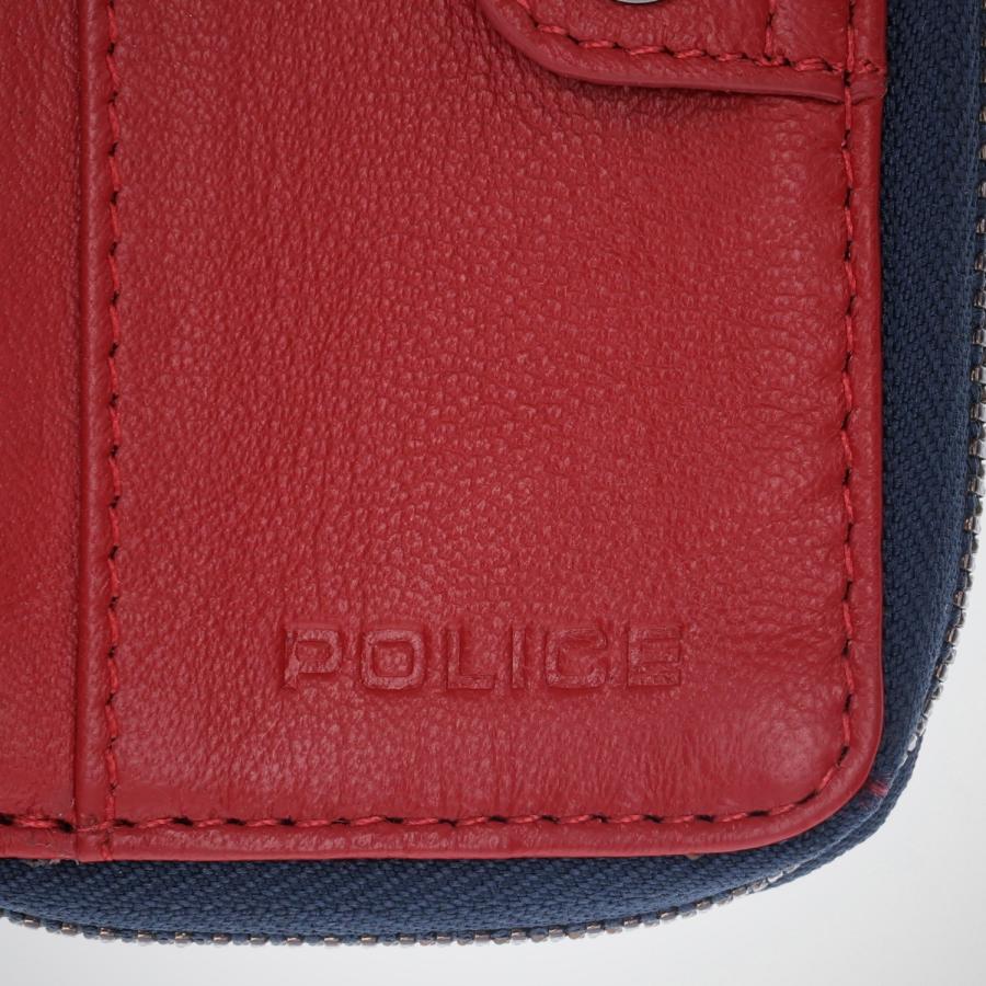 POLICE ポリス キーケース コインケース メンズ 本革 L字ファスナー KEY CASE ブラック 黒 PA-70805