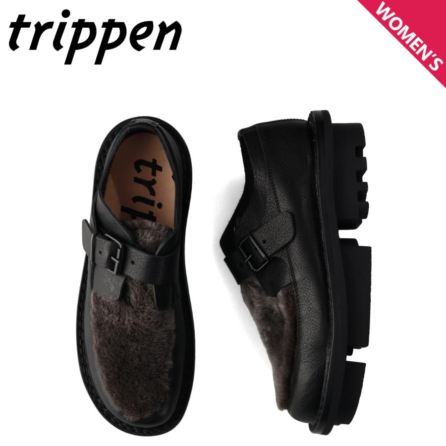 trippen トリッペン モンクストラップシューズ レザー ファー トランスフォーム レディース 本革 TRANSFORM-WM52T ブラック 黒 601-4740 trippen（トリッペン） モンクストラップシューズ レザー ファー