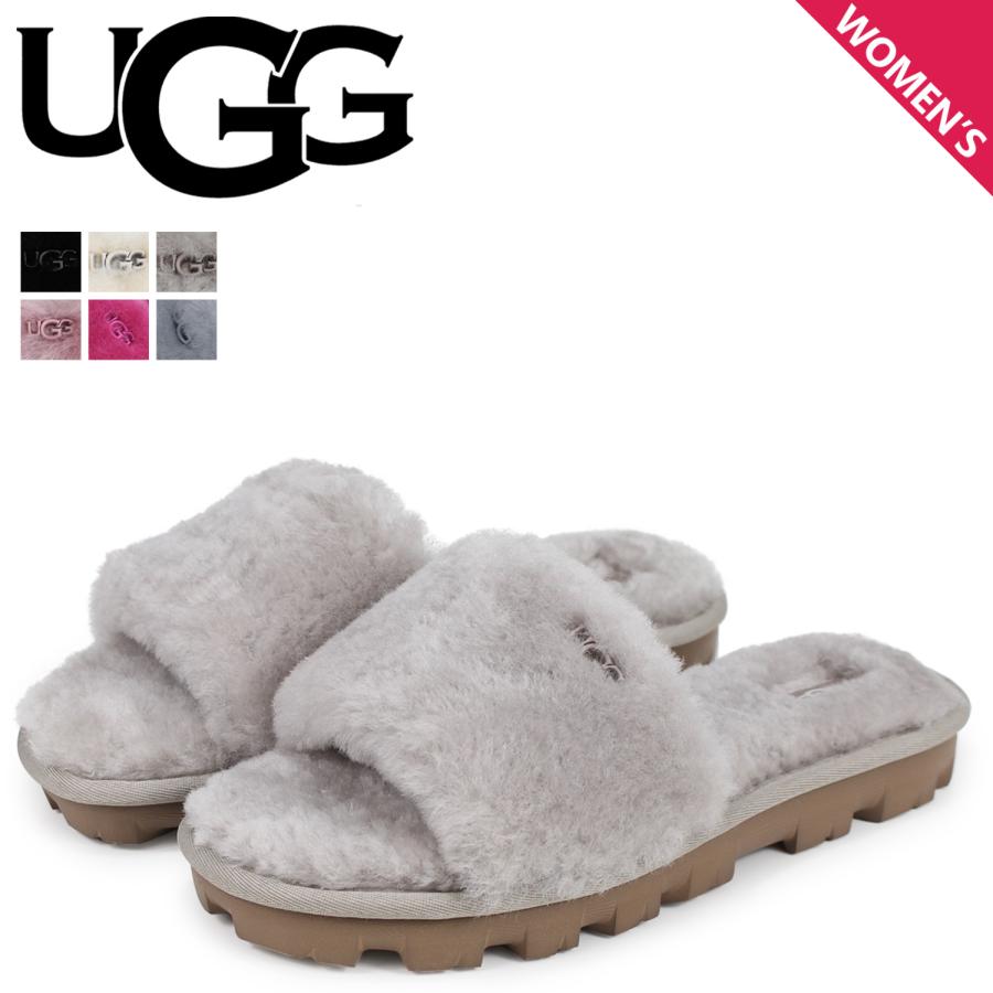 アグ UGG サンダル ファー スライドサンダル コゼット レディース WOMENS COZETTE ブラック オフ ホワイト グレー ピンク