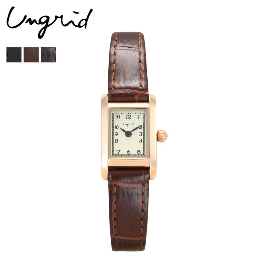 【正規品質保証】 アングリッド Ungrid 腕時計 UNG-21720T 黒 ブラウン ダーク ブラック WATCH SLIM LEATHER SQUARE ANTIPUE レディース 腕時計