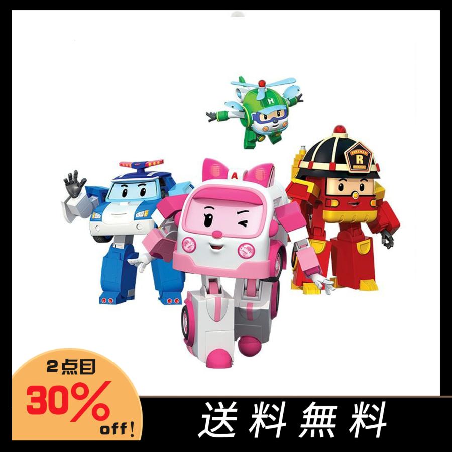 ロボカーポリー 変形変身4体セットおもちゃ 新品未使用 変身ロボット 電車 ミニカー 乗り物 誕生日プレゼント クリスマスプレゼント