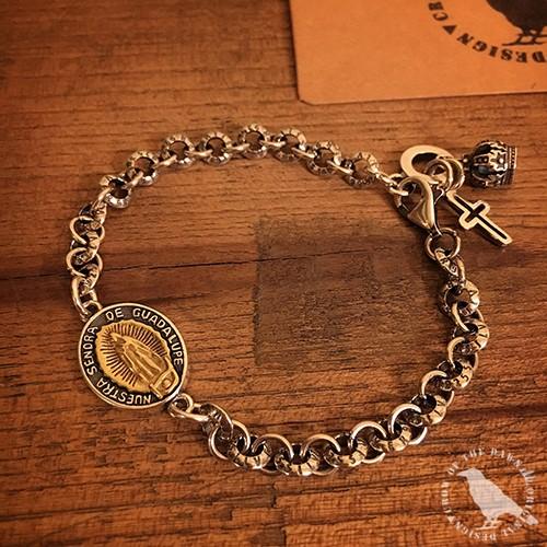 超高品質で人気の パンク風 メンズ 聖母ペンダントブレスレット オリジナルデザイン チェーン アクセサリー プレゼント ランキング ブランド 流行 人気 シルバー925 ブレスレット Blog Runnics Com