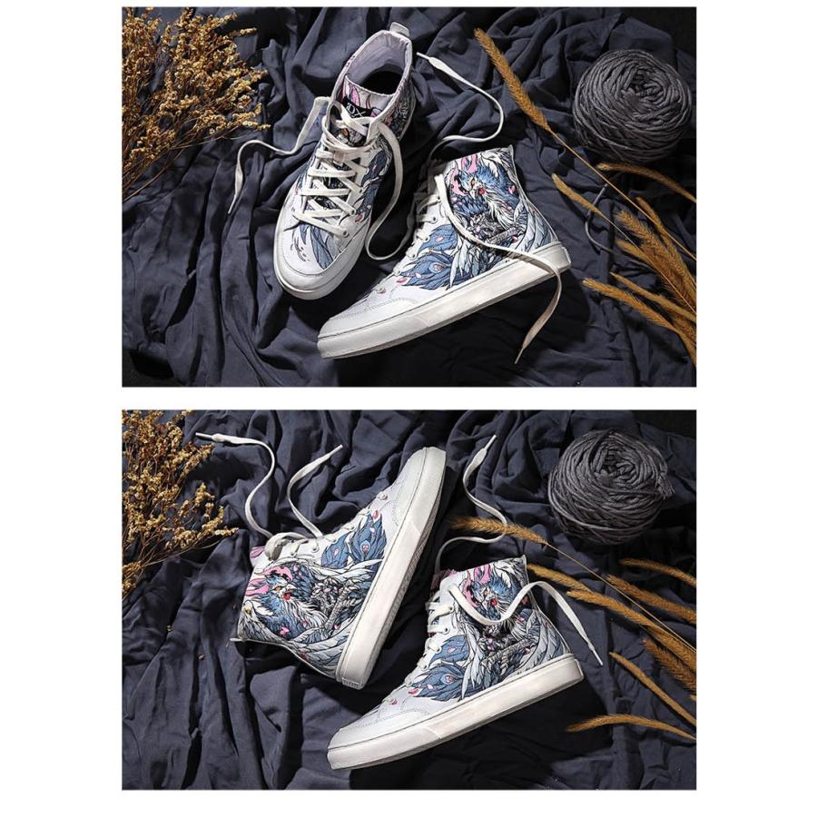 オリジナルデザイン フェニックス落書き ハイカット キャンバス シューズ スニーカー ランニング フラットシューズ ペア カップル ファッション 男女兼用 菅原 通販 Yahoo ショッピング