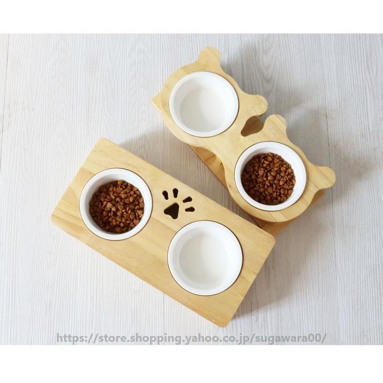 陶器 ペット食器 小型犬用 食器 犬猫用 食べやすい竹 スタンド フードボウル ペット皿 フードボウル 猫 ペット 木製品 陶器 4タイプ選選べる 9071 菅原 通販 Yahoo ショッピング