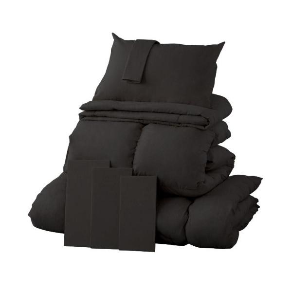 シンサレート 布団セット 洋式10点 クイーンサイズ 色-ブラック /寝具