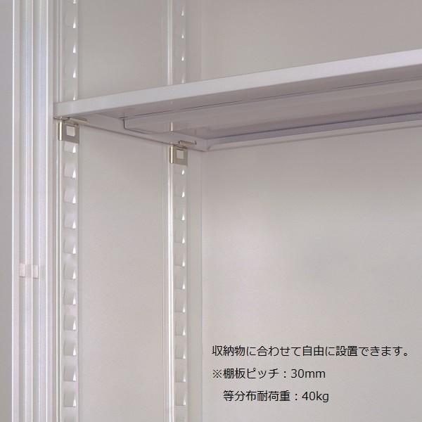 ホワイト色 スチール書庫 幅176cm スチール扉 キャビネット 書類棚 本棚 書棚 引き違い書庫 鍵付き オフィス家具 法人様限定商品 国産 車上渡し 306D-AW_2
