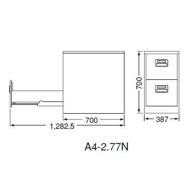 ライオン事務器 ホワイト色ファイリングキャビネット 高さ70cm・奥行