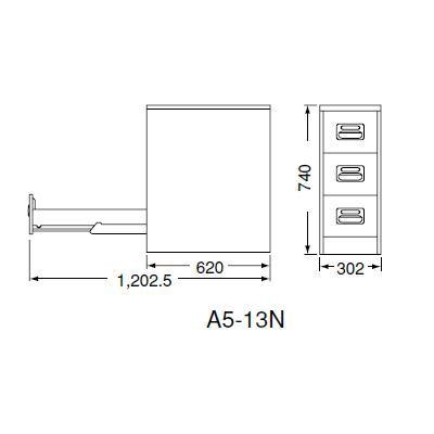 カードキャビネット A5サイズ収納 1列3段 鍵付き ホワイト色 オフィス家具 国産 車上渡し 個人様宛配送不可商品 A5-13Wの画像