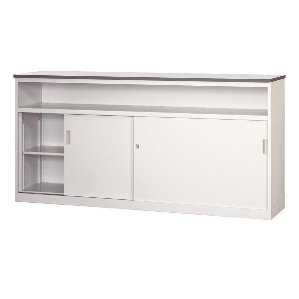 TRUSCO中山 中棚付ハイカウンター 受付カウンター 受付テーブル 収納