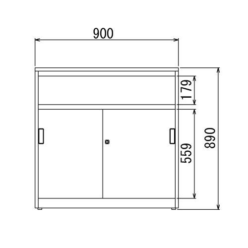 中棚付ハイカウンター 受付カウンター 受付テーブル 収納 オフィス用家具 W900×D450×H890mm お客様組立 CVA-9HST-G_1