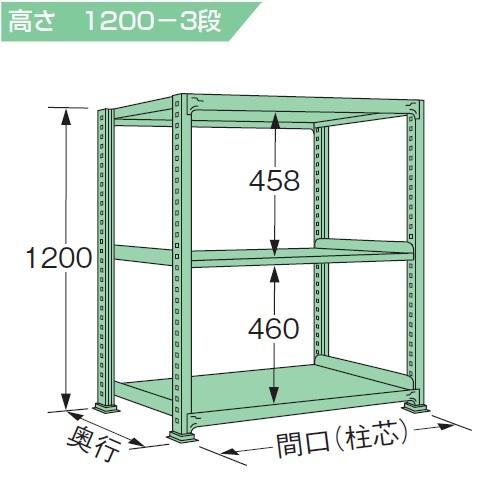 スチールラック 耐荷重300kg/段 H120×W90×D45cm 3段 4段 ボルトレス 簡単組立 車上渡し 法人様限定商品 G1209M_1