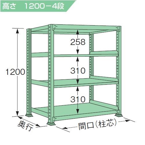 スチールラック 耐荷重300kg/段 H120×W90×D45cm 3段 4段 ボルトレス 簡単組立 車上渡し 法人様限定商品 G1209M_2