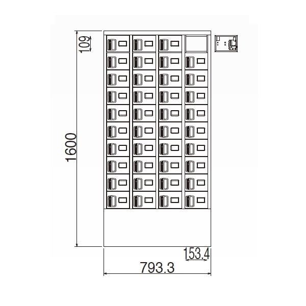 シリンダー錠タイプ 4列10段 40人用 業務用家具 車上渡し 【ガレージ】 KTL410-A