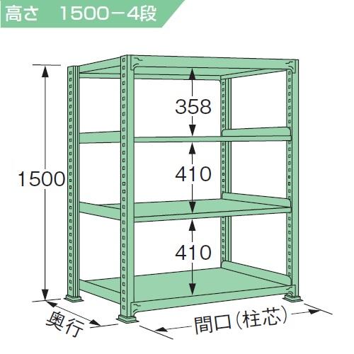 スチールラック 耐荷重500kg/段 H150×W180×D90cm 3段 4段 ボルトレス 簡単組立 車上渡し 法人様限定商品 M1518K_2