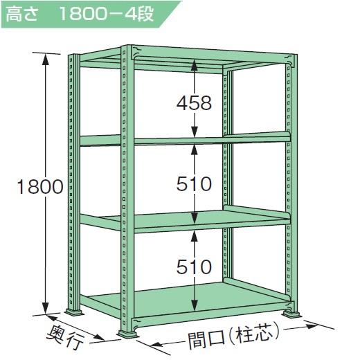スチールラック 耐荷重500kg/段 H180×W180×D90cm 4段 5段 6段 ボルトレス 簡単組立 車上渡し 法人様限定商品 M1818Kの画像