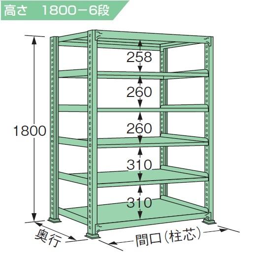 スチールラック 耐荷重500kg/段 H180×W180×D90cm 4段 5段 6段 ボルトレス 簡単組立 車上渡し 法人様限定商品 M1818Kの画像