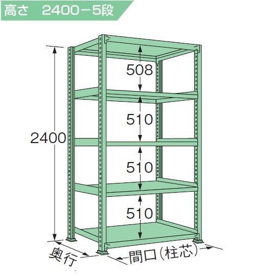 スチールラック 耐荷重500kg/段 H240×W120×D90cm 5段 6段 ボルトレス 簡単組立 車上渡し 法人様限定商品 M2412Kの画像