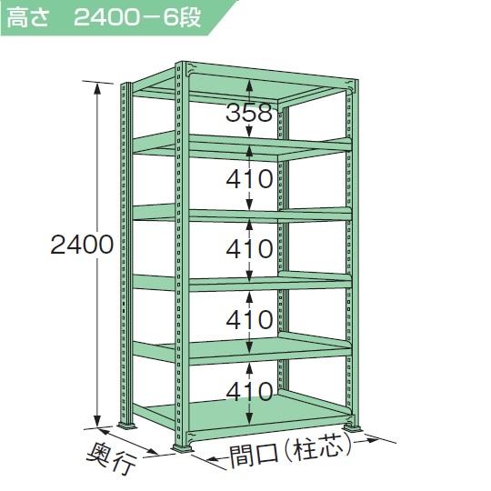 スチールラック 耐荷重500kg/段 H240×W120×D90cm 5段 6段 ボルトレス 簡単組立 車上渡し 法人様限定商品 M2412Kの画像