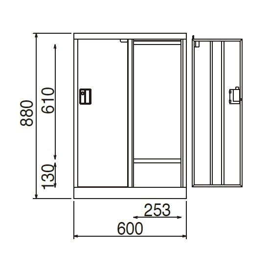 ミニロッカー 2人用 スチールロッカー 2人用ロッカー シリンダー錠 鍵付き オフィス家具 国産 車上渡し W60×D51.5×H88cm MLK2 | TRUSCO中山 | 06