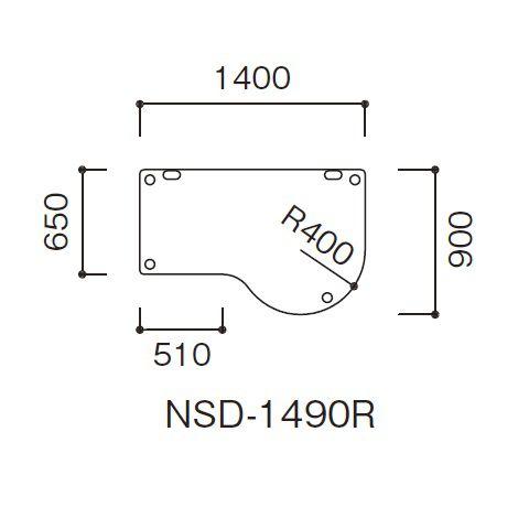 診察テーブル 医療施設用テーブル 病院用家具 右ラウンド W140×D90×H70cm お客様組立 受注生産品 NSD-1490R｜sugihara｜05