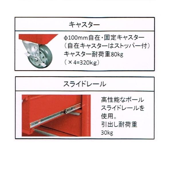 ツールケースワゴン ツールワゴン 鍵付 5段 業務用家具 TWZ-925の画像