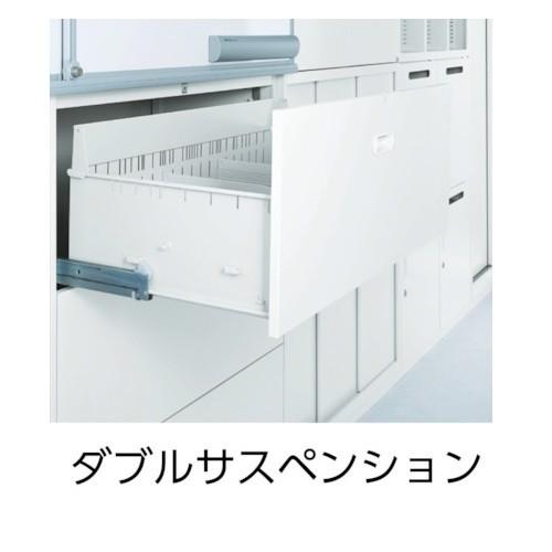 ラテラルキャビネット3段型 スチール書庫 スチール収納 下置き専用 ホワイト W90×D45×H111cm 法人様限定商品 国産 車上渡し UAA-W11Bの画像