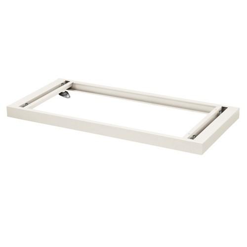 引戸型 ベース付 スチール書庫 スチール収納 キャビネット 下置専用 ホワイト W90×D45×H103+5cm 国産 車上渡し デリカウォール(Vシリーズ) V945-11S+B1の画像