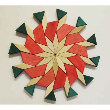 マグネット式 幾何学パターンブロック（基本セット）知育玩具 自然木の