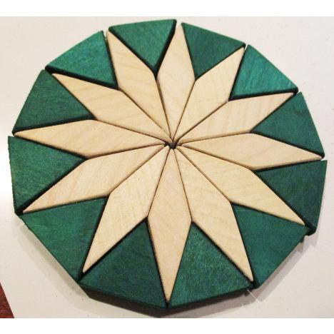 マグネット式 幾何学パターンブロック（基本セット）知育玩具 自然木の