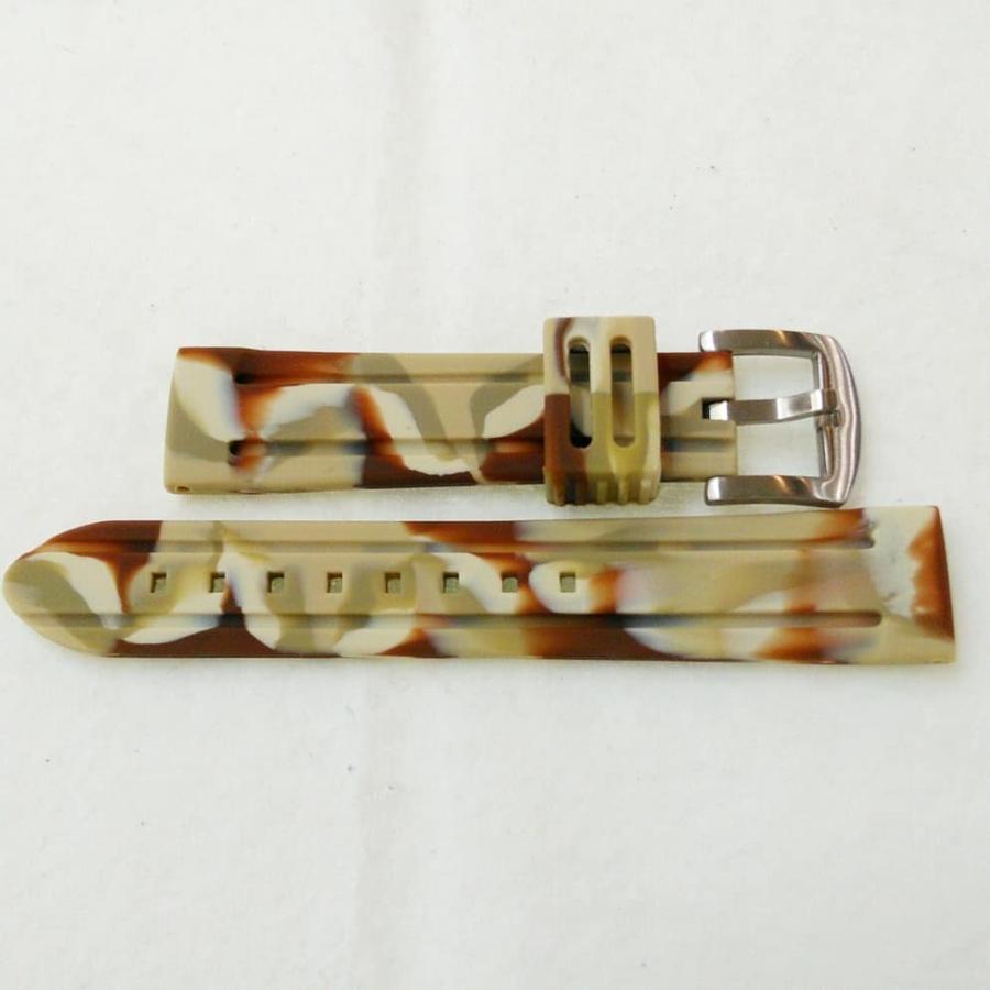 BAMBI バンビ 迷彩柄シリコンラバー時計ベルト 18mm 20mm 22mm