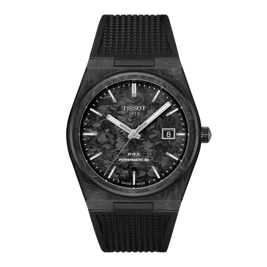 TISSOT ティソ PRX 自動巻 カーボンケース40mm ラバーストラップ TISSOT ティソ PRX 自動巻 カーボンケース40mm ラバーストラップ