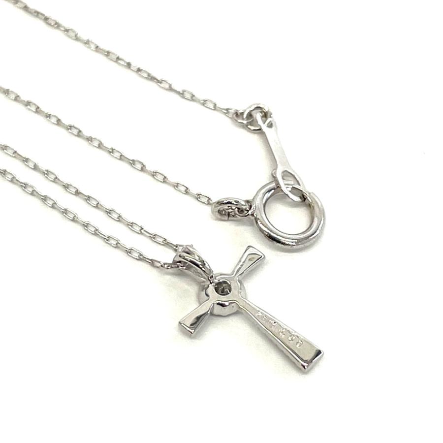 中古】K18WG ダイヤ クロス ネックレス D0.03ct 0.75g : 11111 : すぎ  